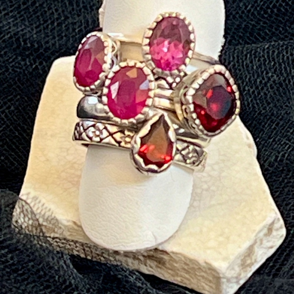 Stackable rings genuine gemstones